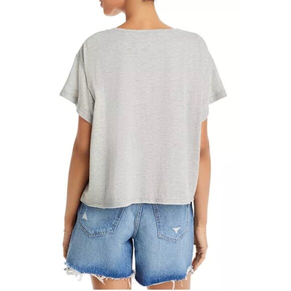 NWT Vintage Havana Multi Patch Crewneck Tee Grey Women's Size L $86 [jb] - Picture 2 of 7